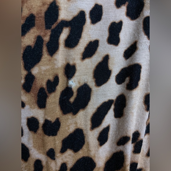 Calvin Klein 3/4 Sleeve Leopard Print Half Zip Up Top Blouse Brown 1X - Picture 4 of 10